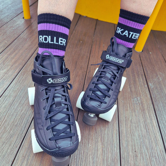 Roller Skater Purple Mid High Skate Socks