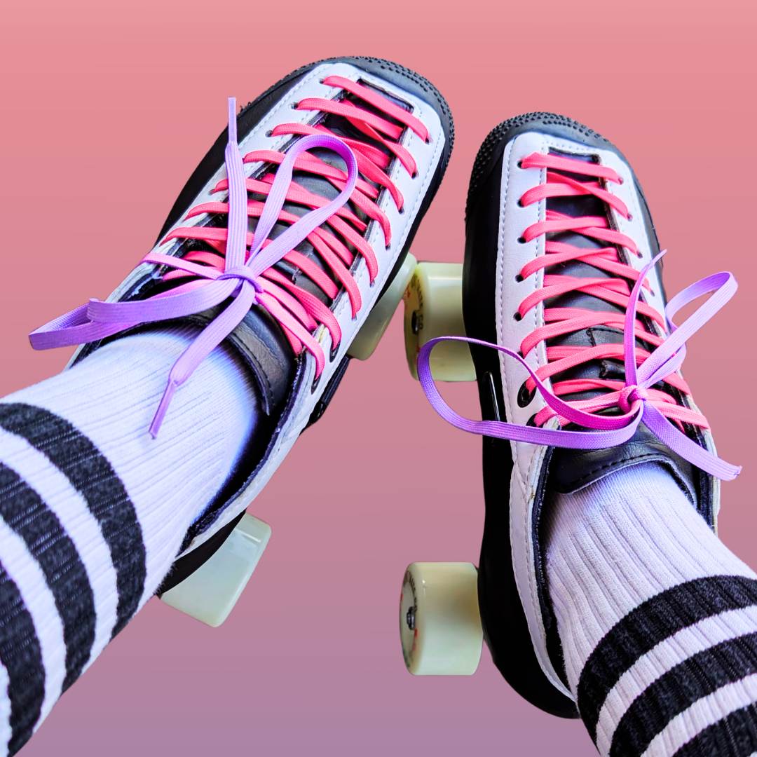 Lucky Laces Pink Purple Duet Skate Laces 54" (137cm), 72" (183cm), 96" (244cm)