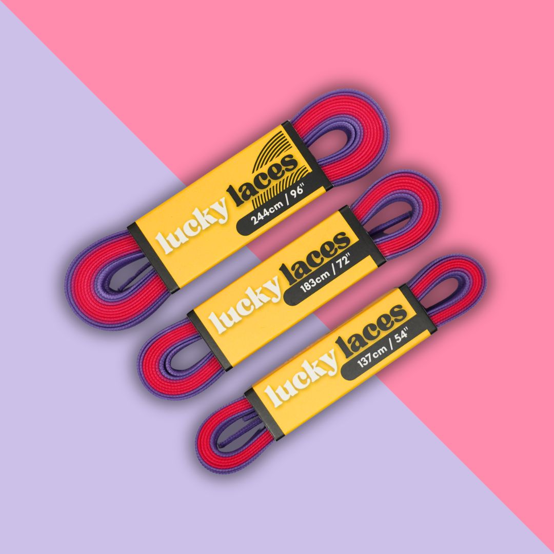 Lucky Laces Pink Purple Duet Laces 54" (137cm), 72" (183cm), 96" (244cm) 