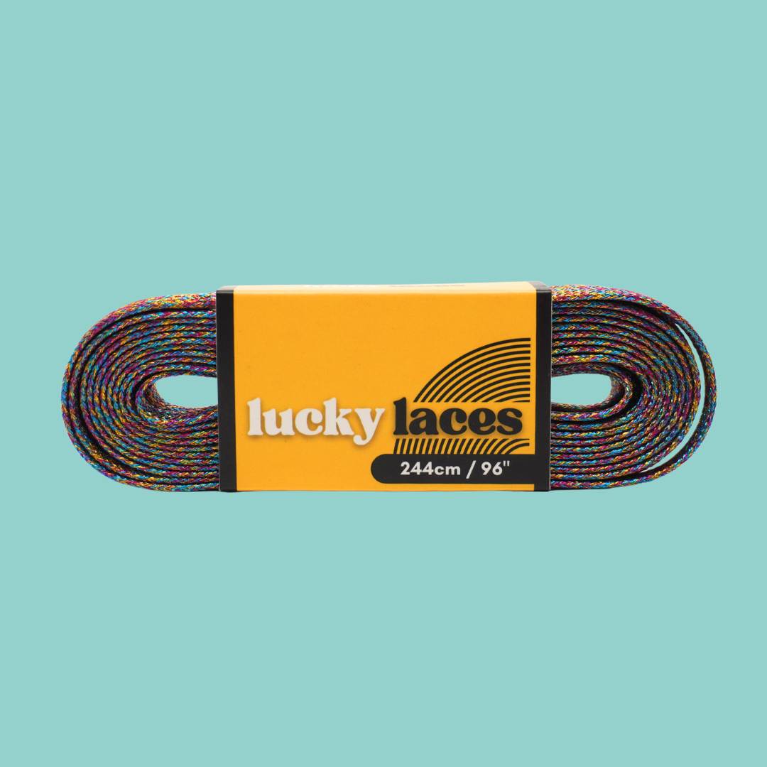 Lucky Laces Rainbow Glitter Laces 54" (137cm), 72" (183cm), 96" (244cm) 