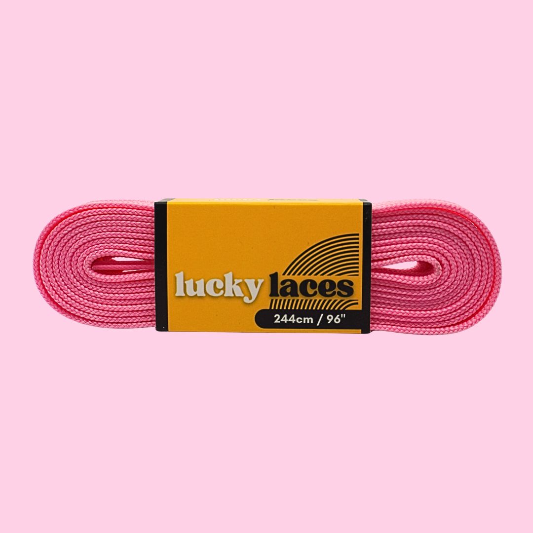 Lucky Laces Pink Frosting Waxed Laces Shoe Laces 54" (137cm), 72" (183cm), 96" (244cm) 