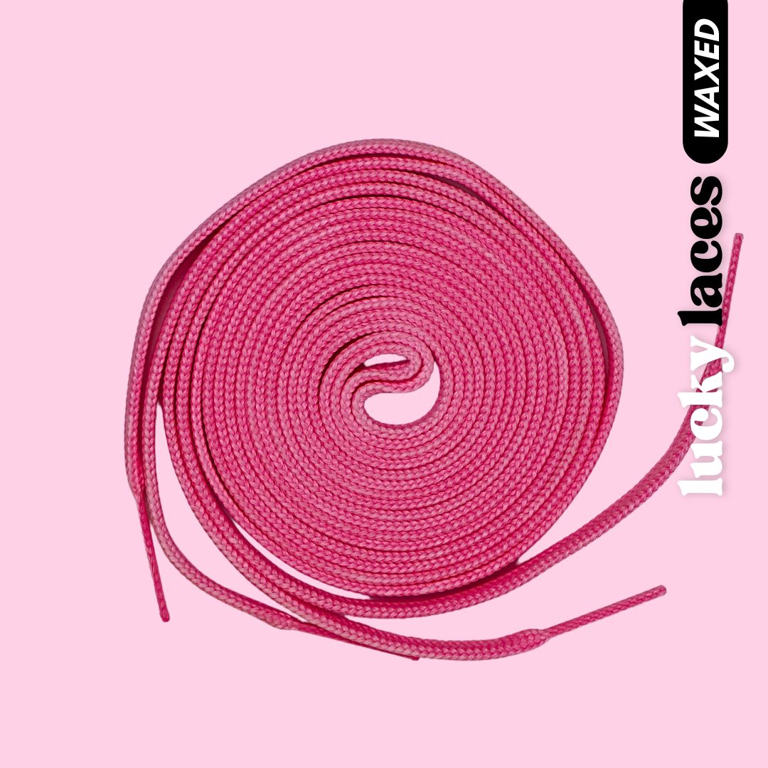 Lucky Laces Pink Frosting Waxed Laces Shoe Laces 54" (137cm), 72" (183cm), 96" (244cm) 
