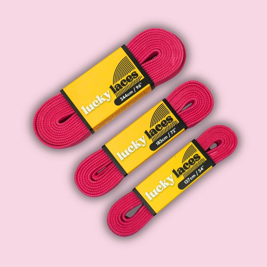 Lucky Laces Pink Pony Waxed Laces 54" (137cm), 72" (183cm), 96" (244cm) 