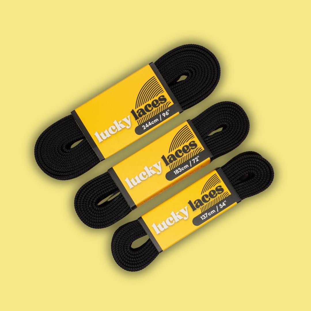 Lucky Laces Pitch Black Waxed Laces 54" (137cm), 72" (183cm), 96" (244cm)