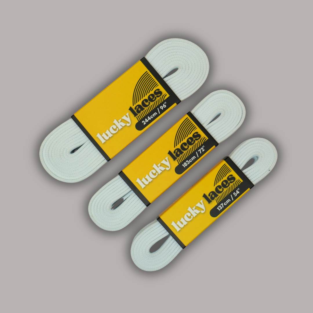 Lucky Laces White Cloud Waxed Laces 54" (137cm), 72" (183cm), 96" (244cm) 
