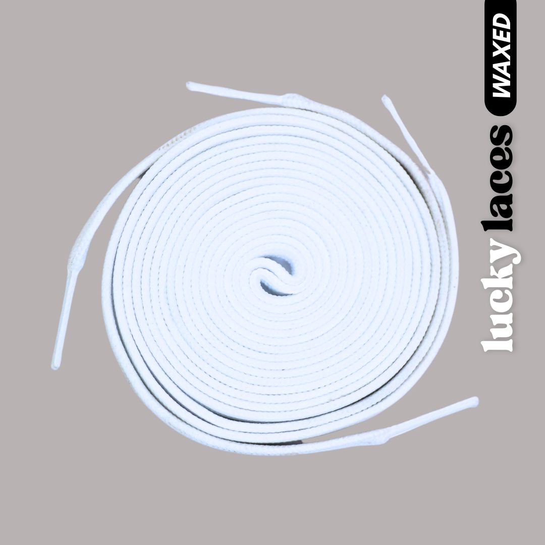Lucky Laces White Cloud Waxed Laces 54" (137cm), 72" (183cm), 96" (244cm) 
