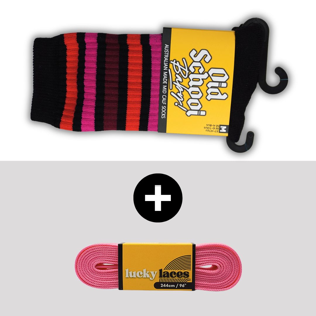 Laces and Socks Combo - Pink