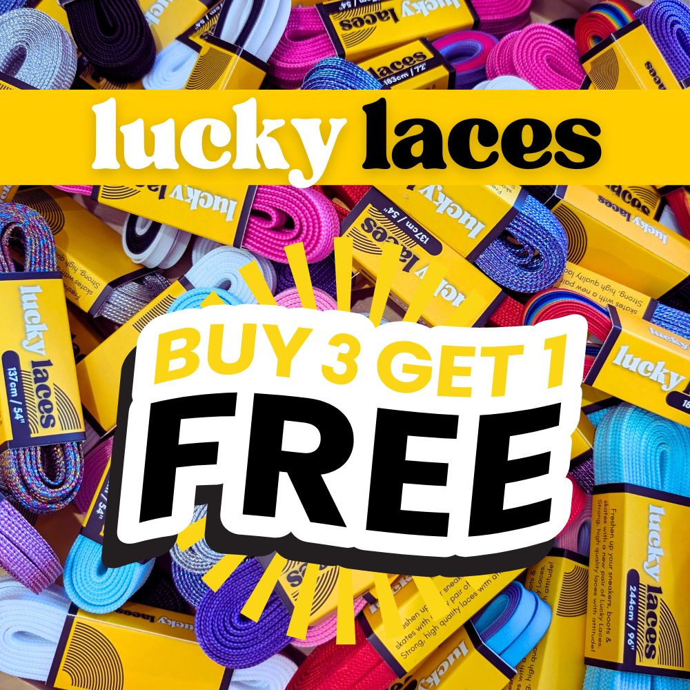 Lucky Laces buy 3 pairs of laces and get 1 free 