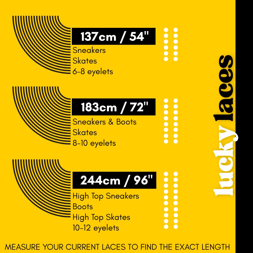 Lucky Laces Size Chart Measuring Guide 
