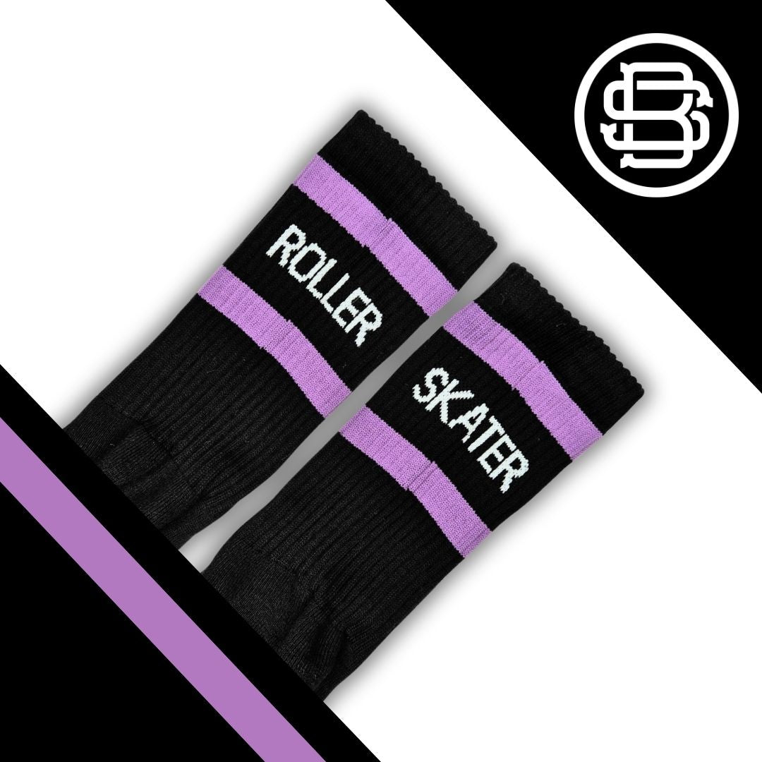 Roller Skater Purple Mid High Skate Socks