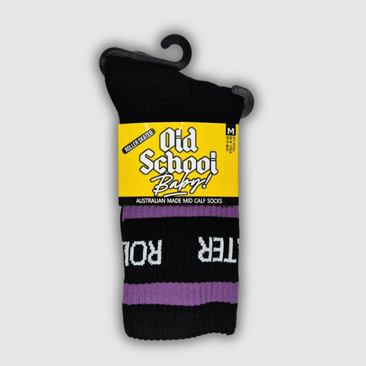 Roller Skater Purple Mid High Skate Socks