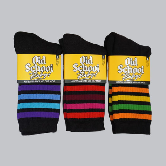 Old School Baby! Fruity Skate Socks - 3 Pack