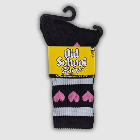 Heartbreaker Pink Mid High Skate Socks