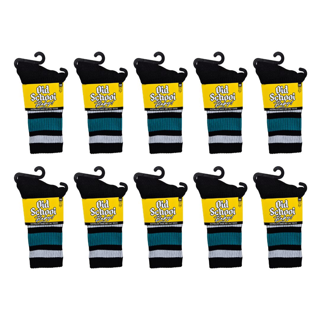 Team Teal Mid High Skate Socks - 10 Pack